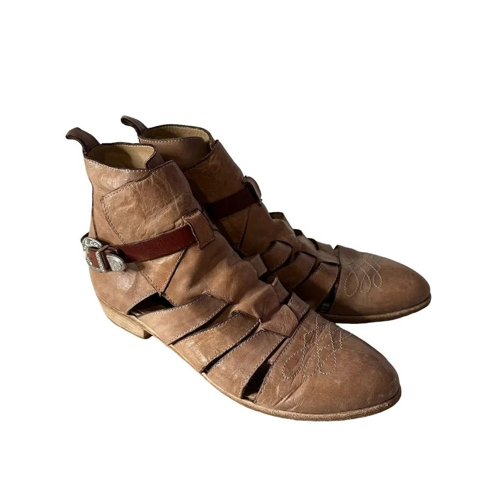 STEVEN By Steve Madden Cut Out Ankle Boots Distressed‎ leather Women's Size 38 - Image 13