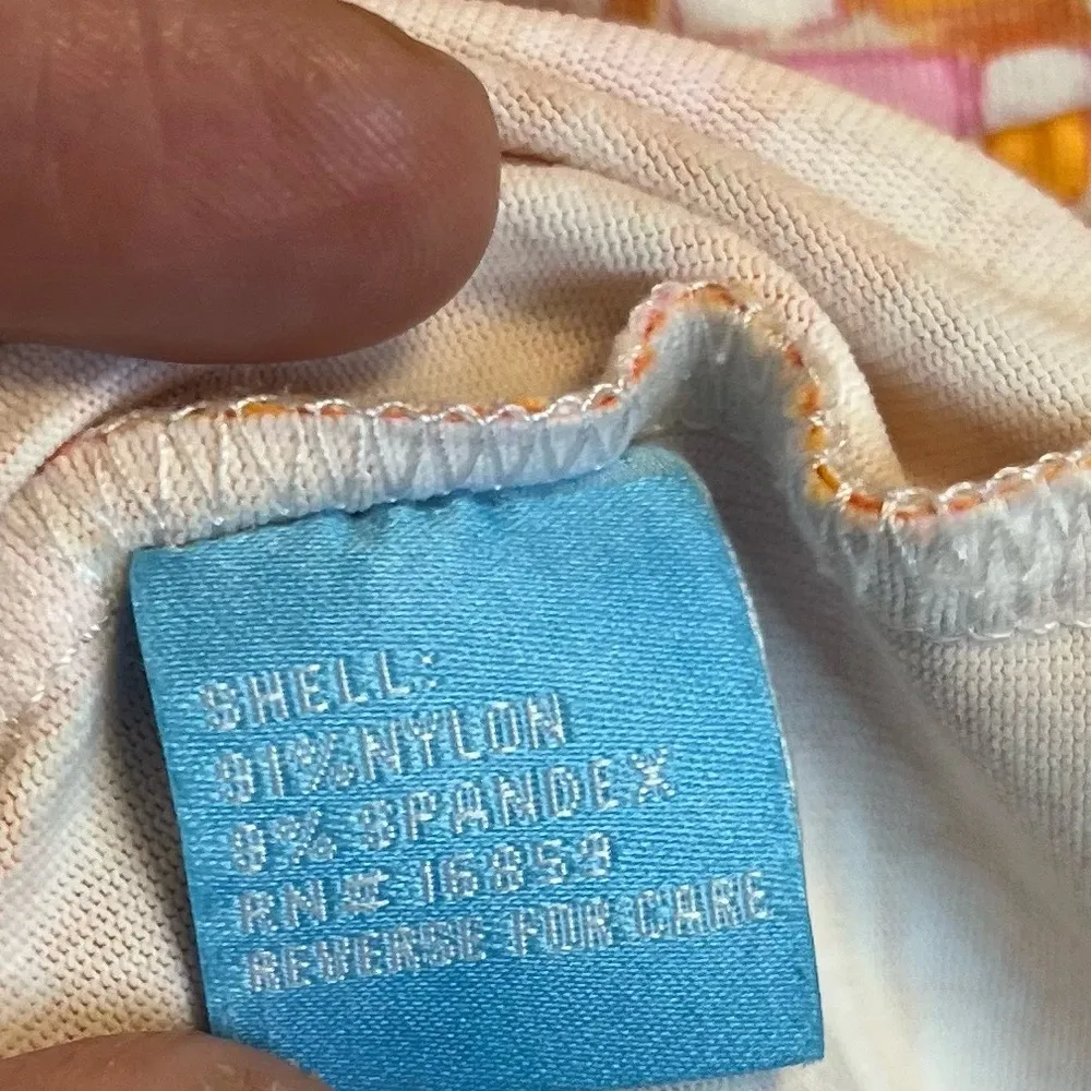 J. McLaughlin Dress Pink Orange Pattern Catalina Cloth Cap Sleeve Dress Sz S EUC - Image 8