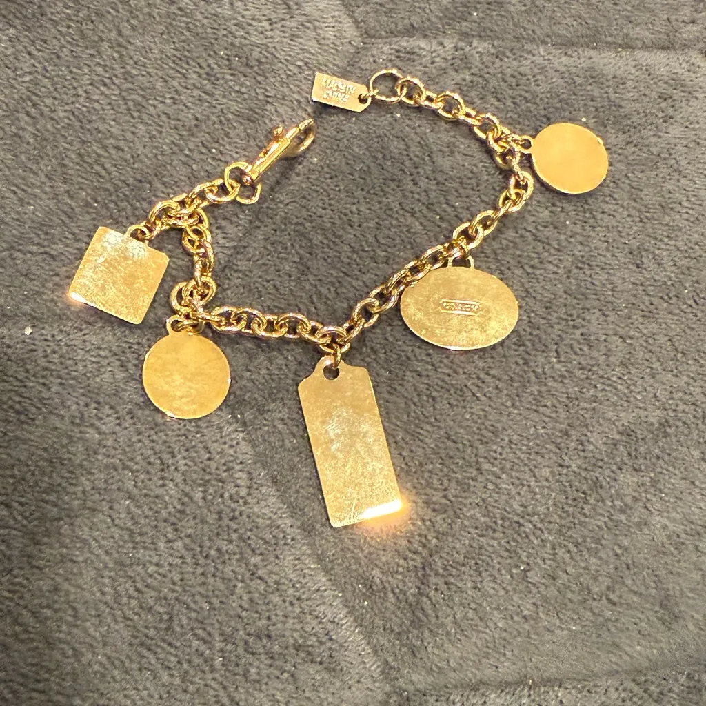 Coach Gold Hangtag Charm Bracelet Bag Charm Extender - Image 2