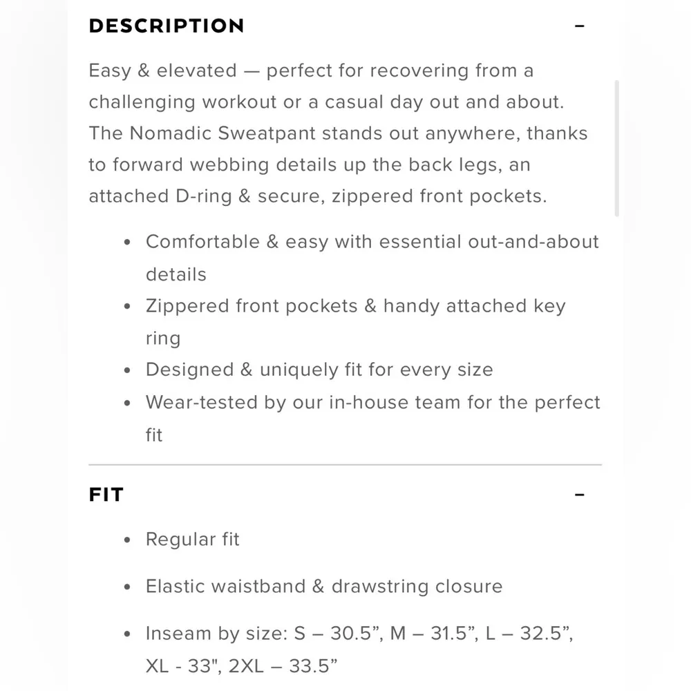 NWT Alo Yoga Nomadic Sweatpants in Black Front & Back Pockets Size S - Image 15