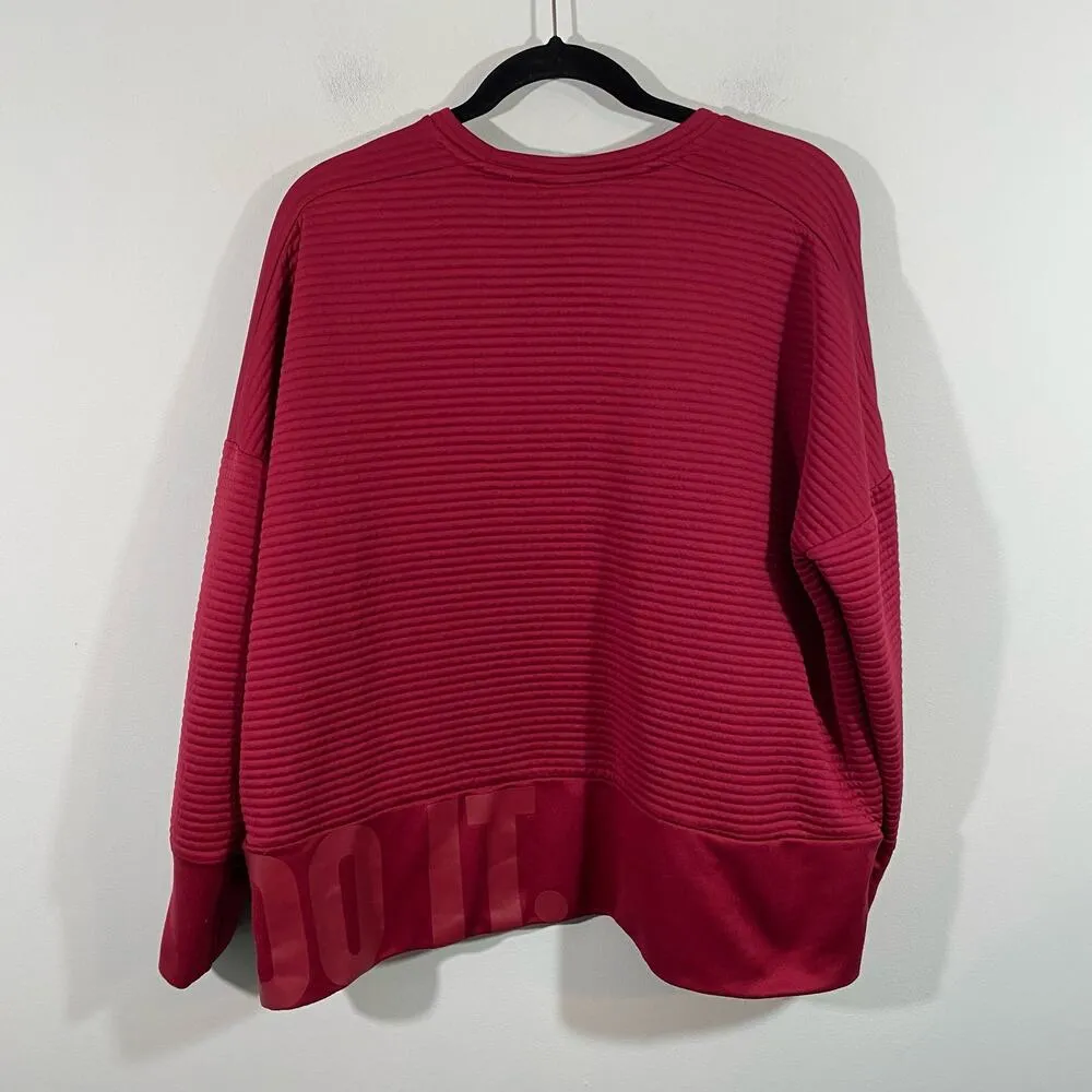 Nike Dry Women's Red Training Double Knit Pullover Sweatshirt Size XL AH8982-618 - Image 2