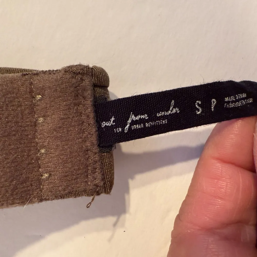 Out From Under Urban Outfitters Bra Womens Small Olive Green Satin Triangle - Image 6