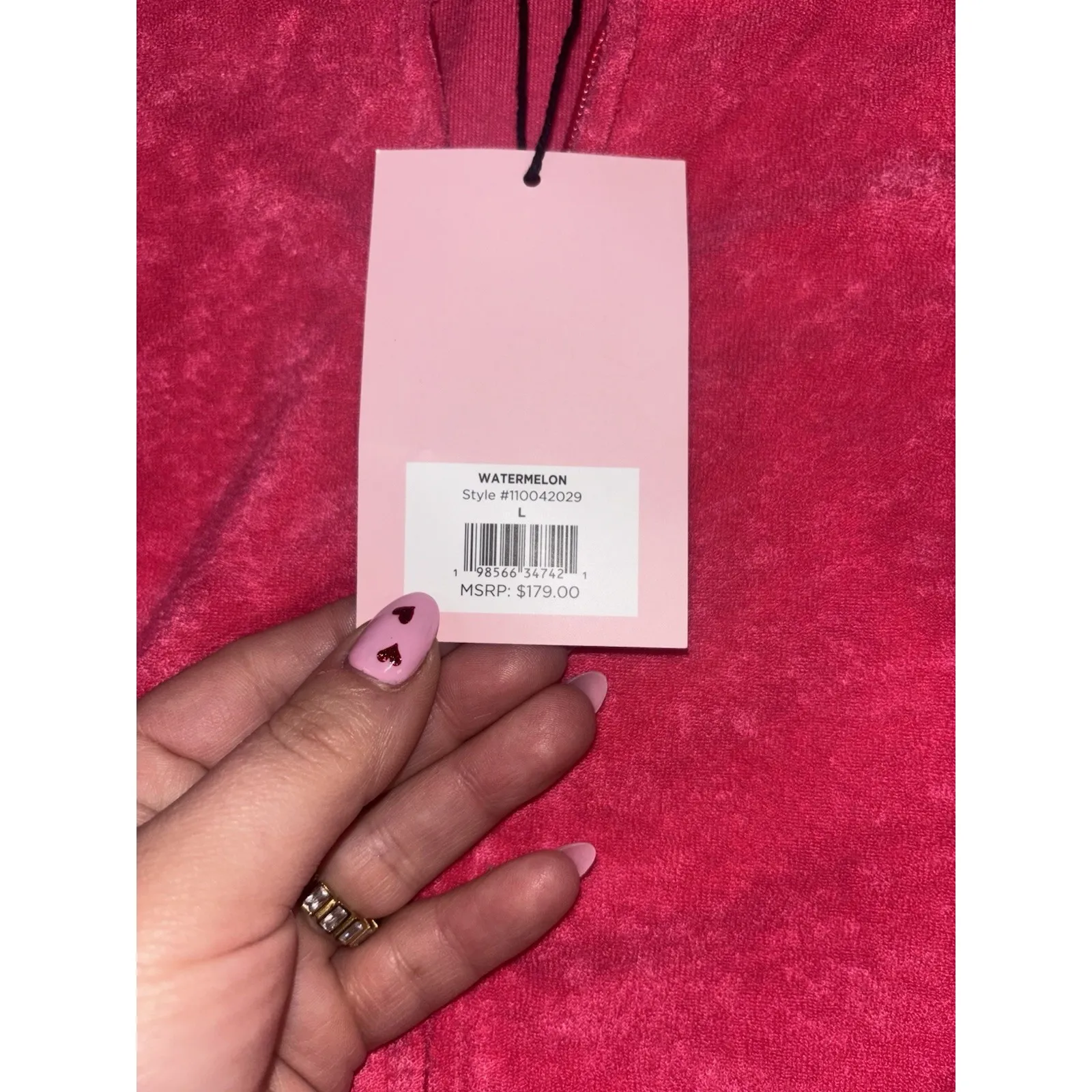 juicy couture shorts tracksuit watermelon terrycloth velour large Pockets - Image 3