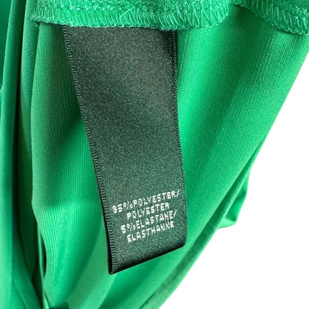 Ralph Lauren Kelly Green Draped Ruched Jersey Sheath Dress Size 12 - Image 6