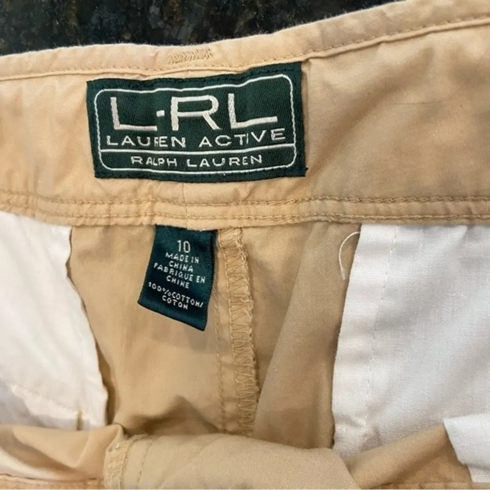 Lauren Ralph Utility Cargo Drawstring Waist Straight Leg Loose Fit Pants Size 10 - Image 11