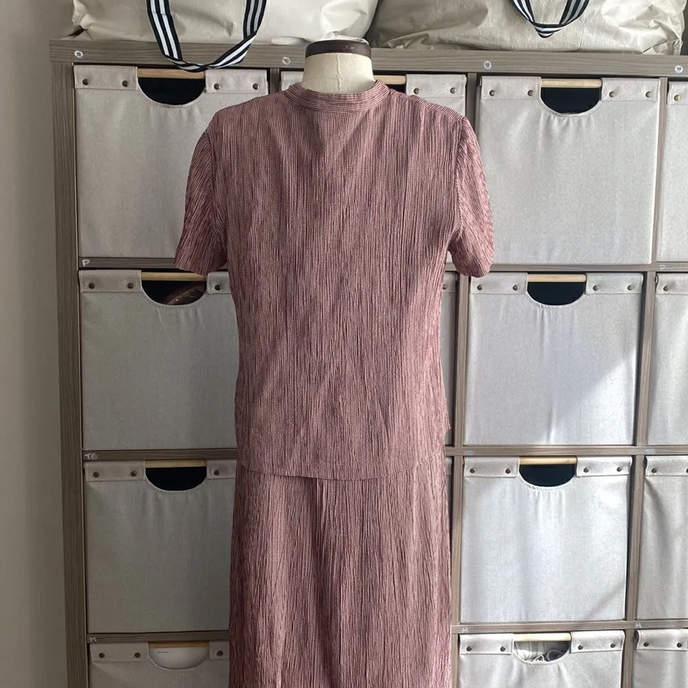 Talbots red plaid modest dress and blouse 90s set - Image 12