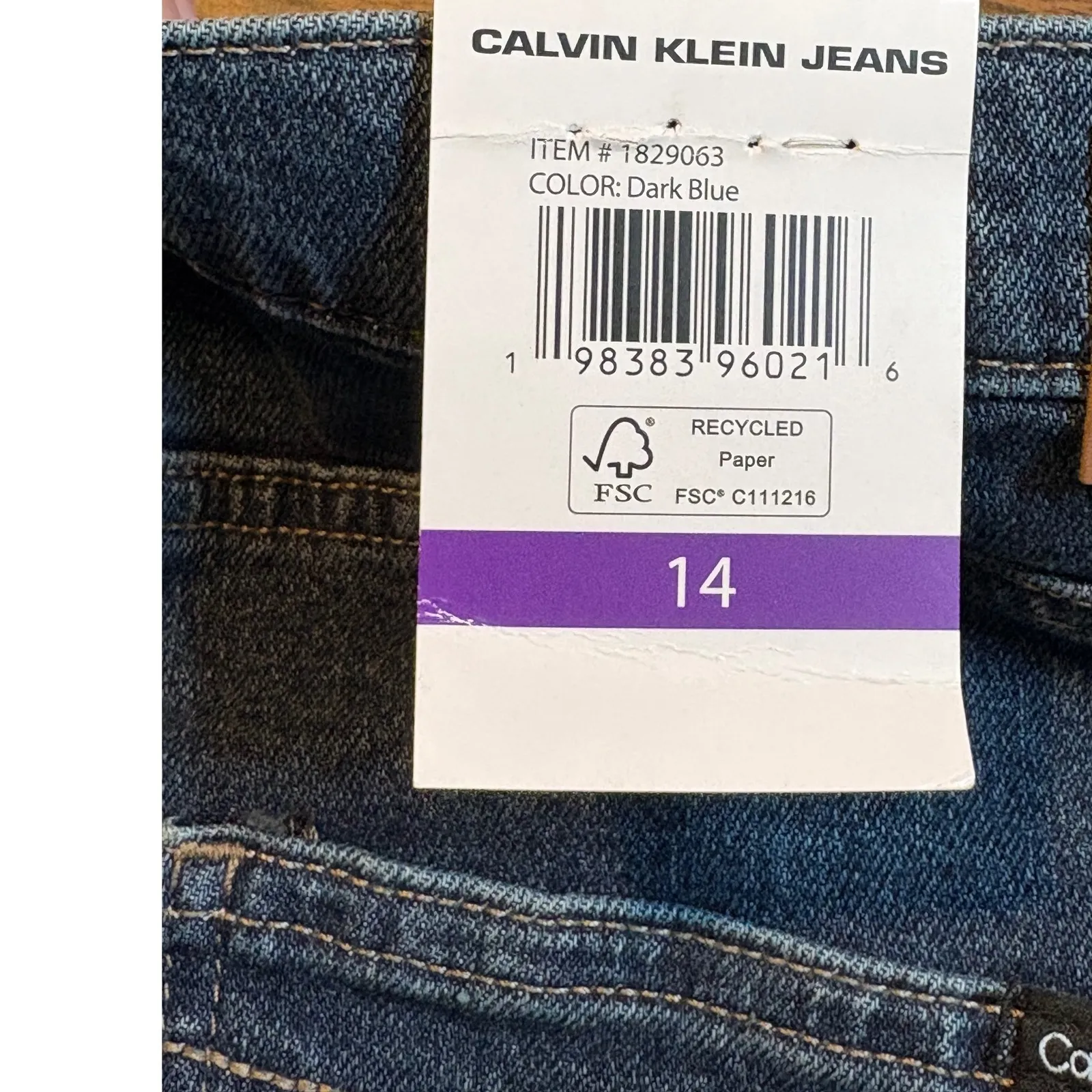 Calvin Klein Jeans Women Dark Blue Denim Straight Leg Pants Size 14 NWT - Image 7