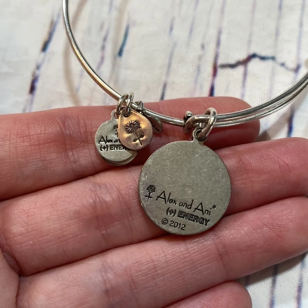 ALEX AND ANI  Fleur De Lis Silver Charm Bangle Bracelet - Image 3