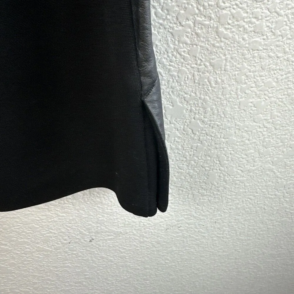 Eileen Fisher Black Lamb Leather Side Stripe Ponte Flare Crop Pants Plus Size 2X - Image 4