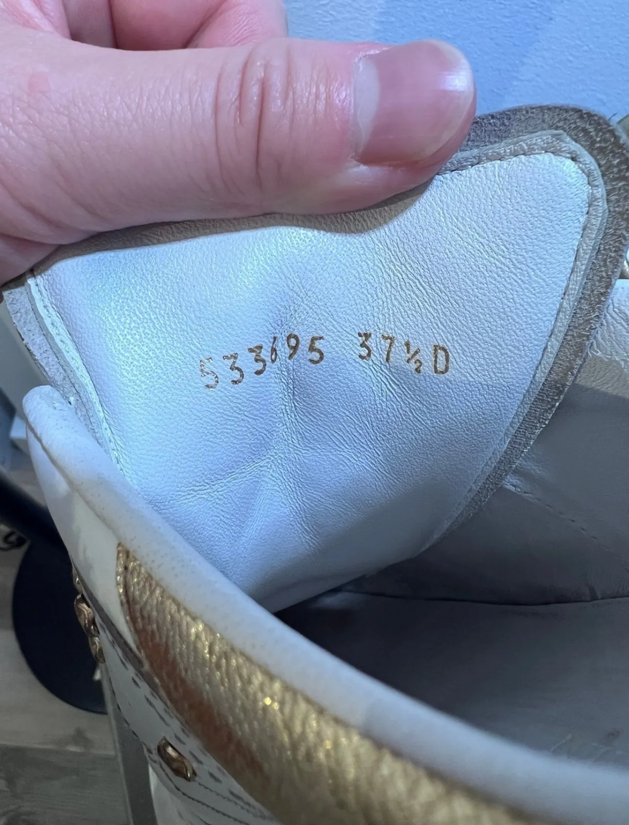 Gold Studded White Leather Sneakers | Size EU 37.5 (US 7.5) - Image 12