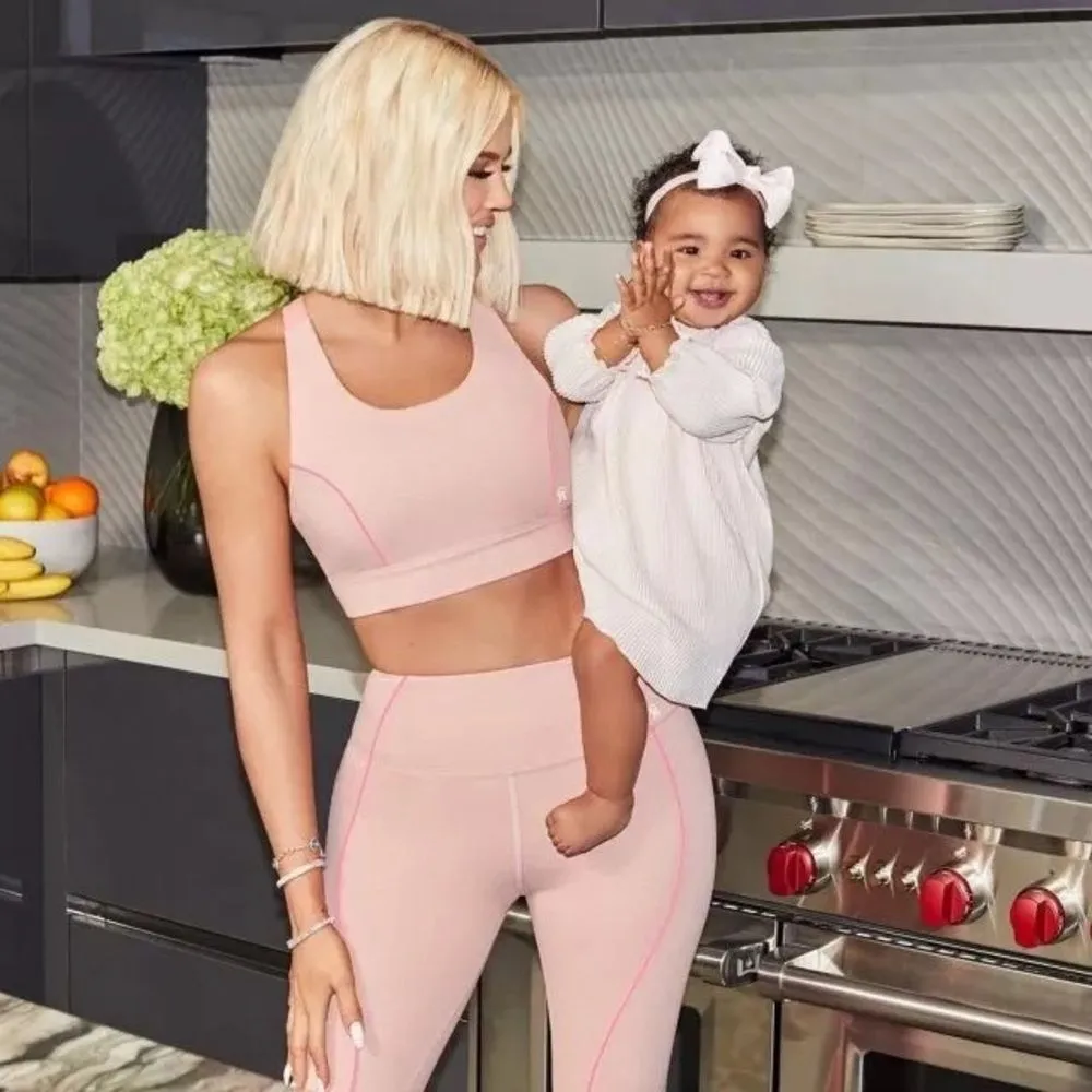 NWT Good American Electric Feel Crop Pink Capri Legging Heather Pink Size 3/L - Image 3