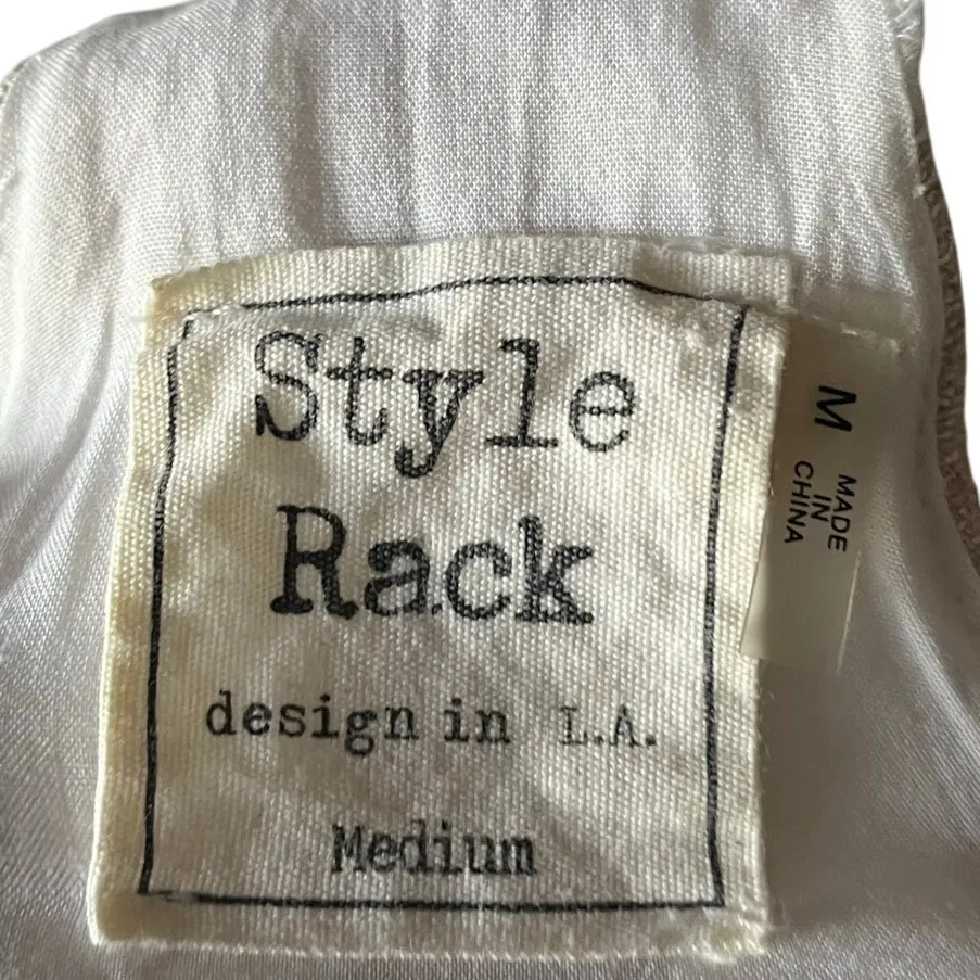 Style Rack Anthropologie Women's M Striped Linen Cotton Mini Dress Neutral - Image 7