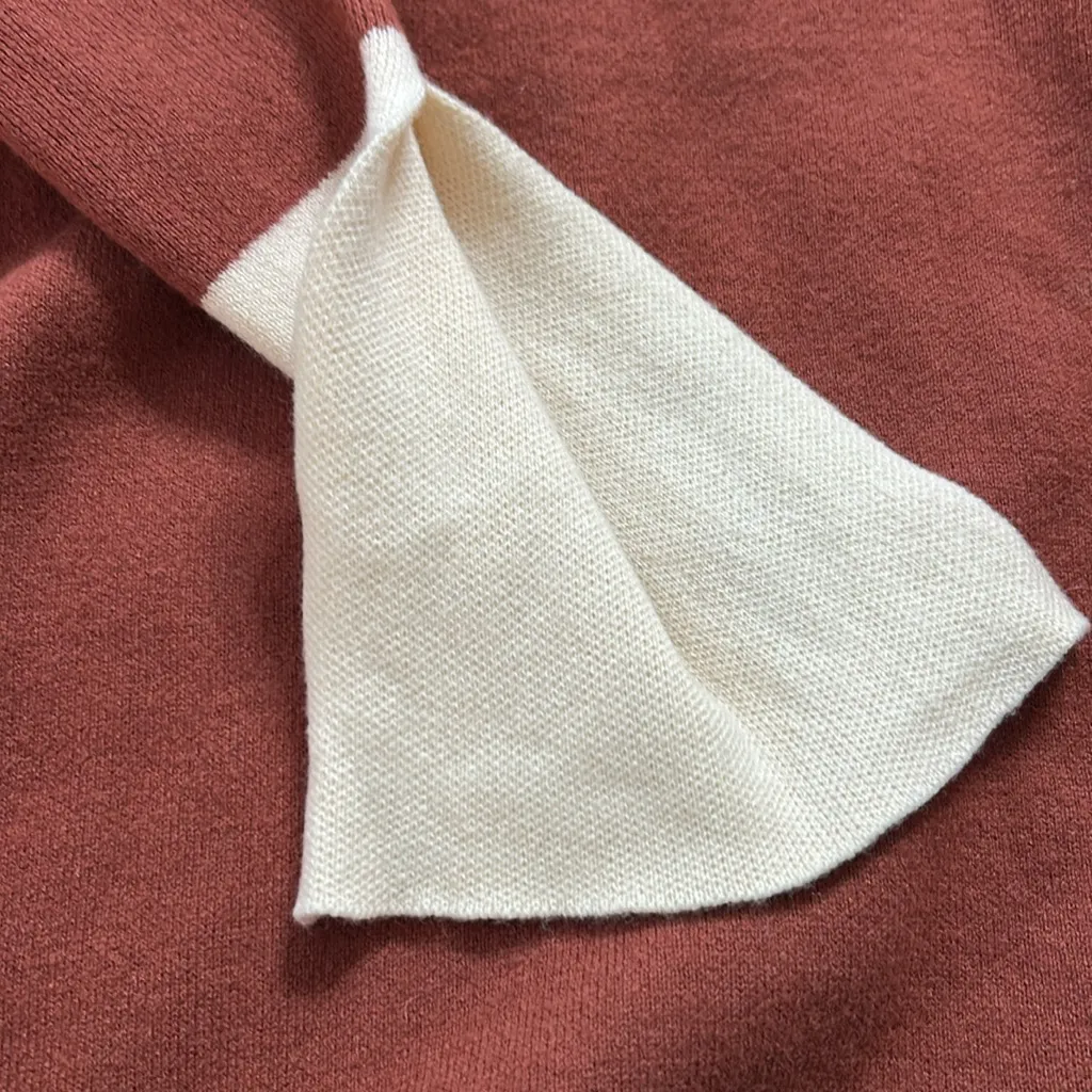 NEW Brown Color Block Knee length Career Dress XS - Image 4