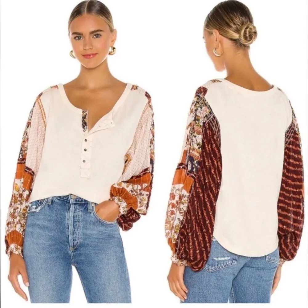 Free People Vintage Combo Light Magic Henley Blouse - Image 3
