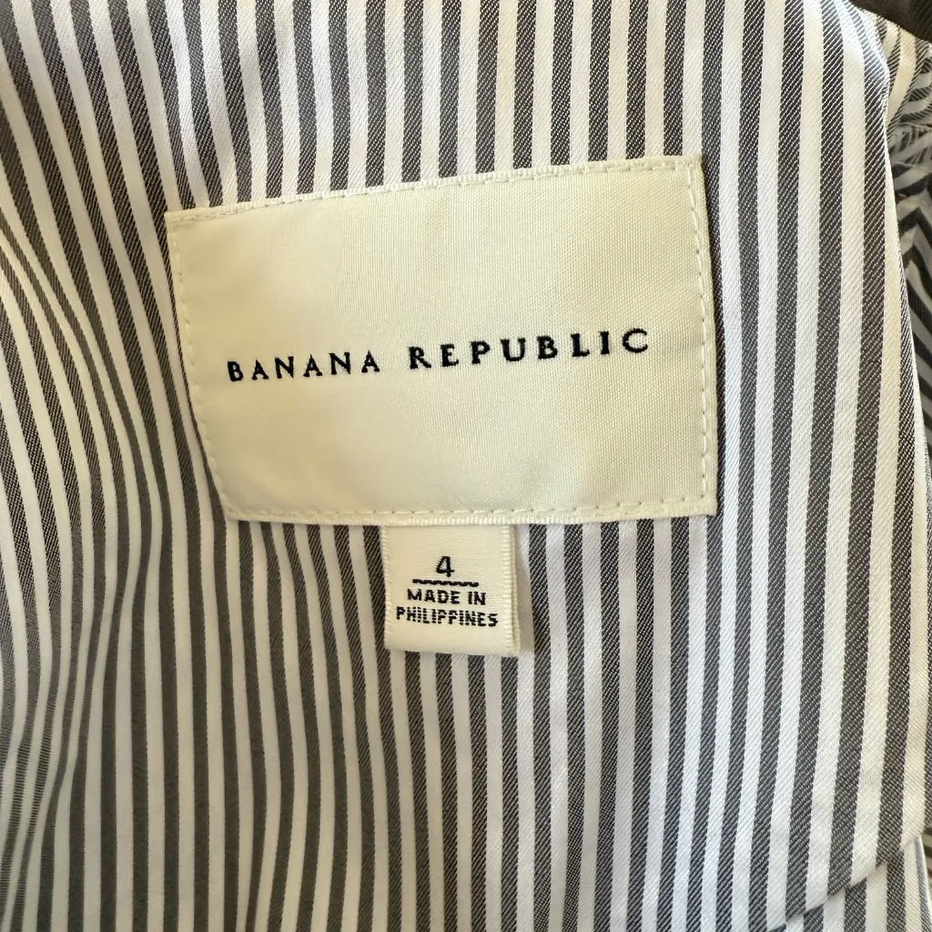 Banana Republic  gray long sleeve collared button down wool coat with pockets 4 - Image 8