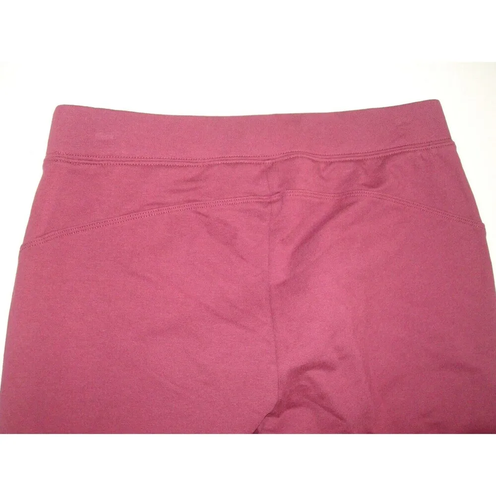 Womens Denim & Co. Active Petite French Terry Joggers XXSP XXS P Dark Red New Size undefined - Image 6