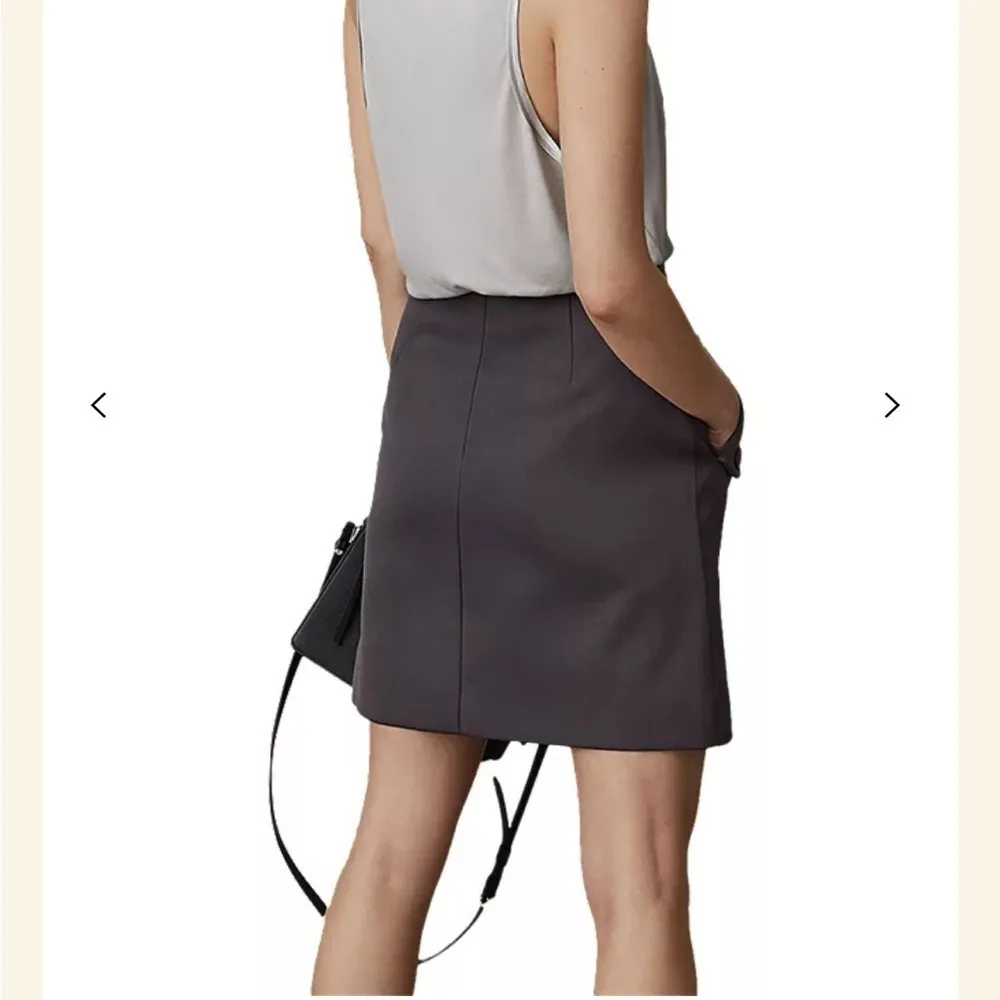 Reiss Gene Women’s Business Casual Button Detail Pocket Fitted Mini Skirt - Image 5