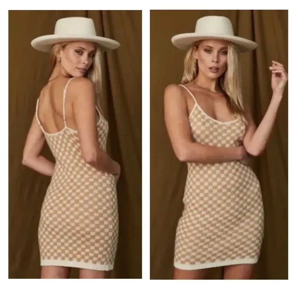 EMORY PARK Yara Wool Blend Checkered Mini Sweater Tank Dress | Small‌‌‌‌‌‌‌ - Image 6