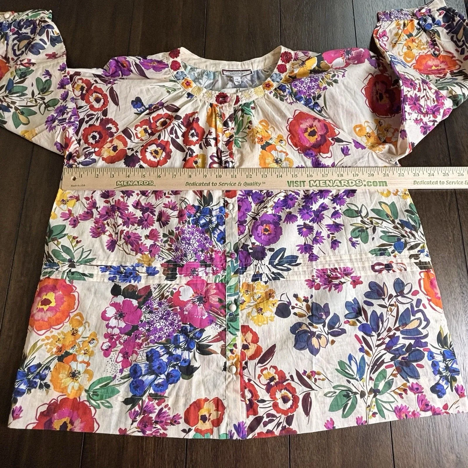 Johnny Was Workshop Evalon Raglan Pintuck Blouse W18325-3 Size Large NWT $175 - Image 5