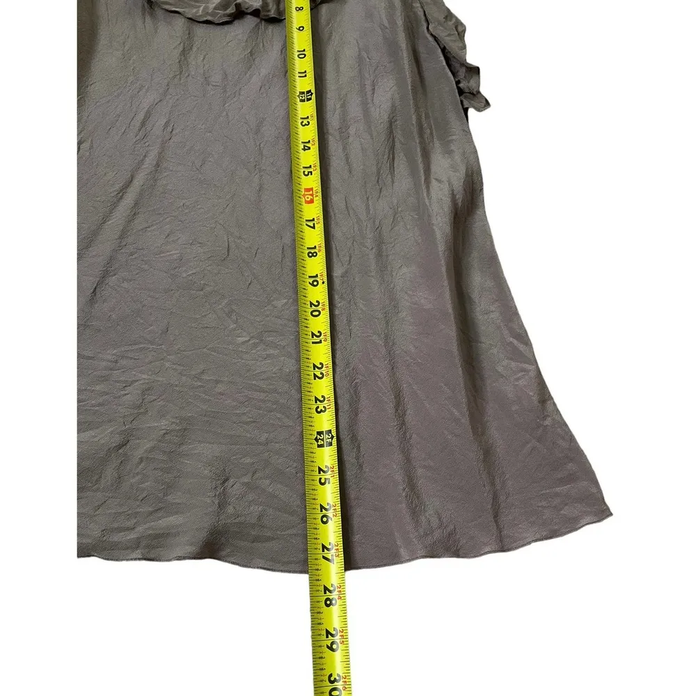 Banana Republic Brown Ruffles Sleeveless Blouse Size Large | 48-38 - Image 5