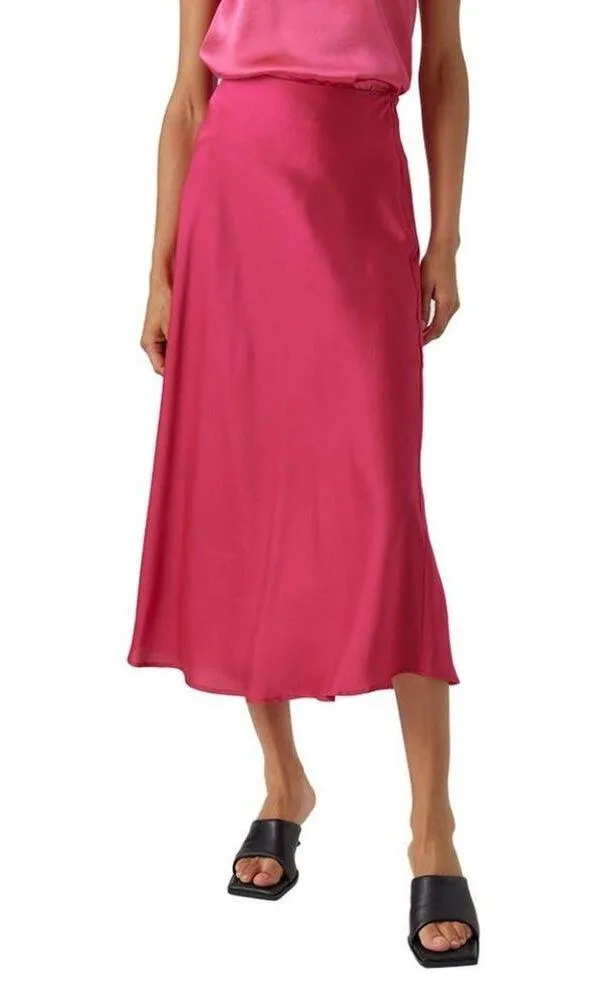 Vero Moda Pink Heart Oli 7/8 High Waist Long Slip Skirt size Medium - Image 8