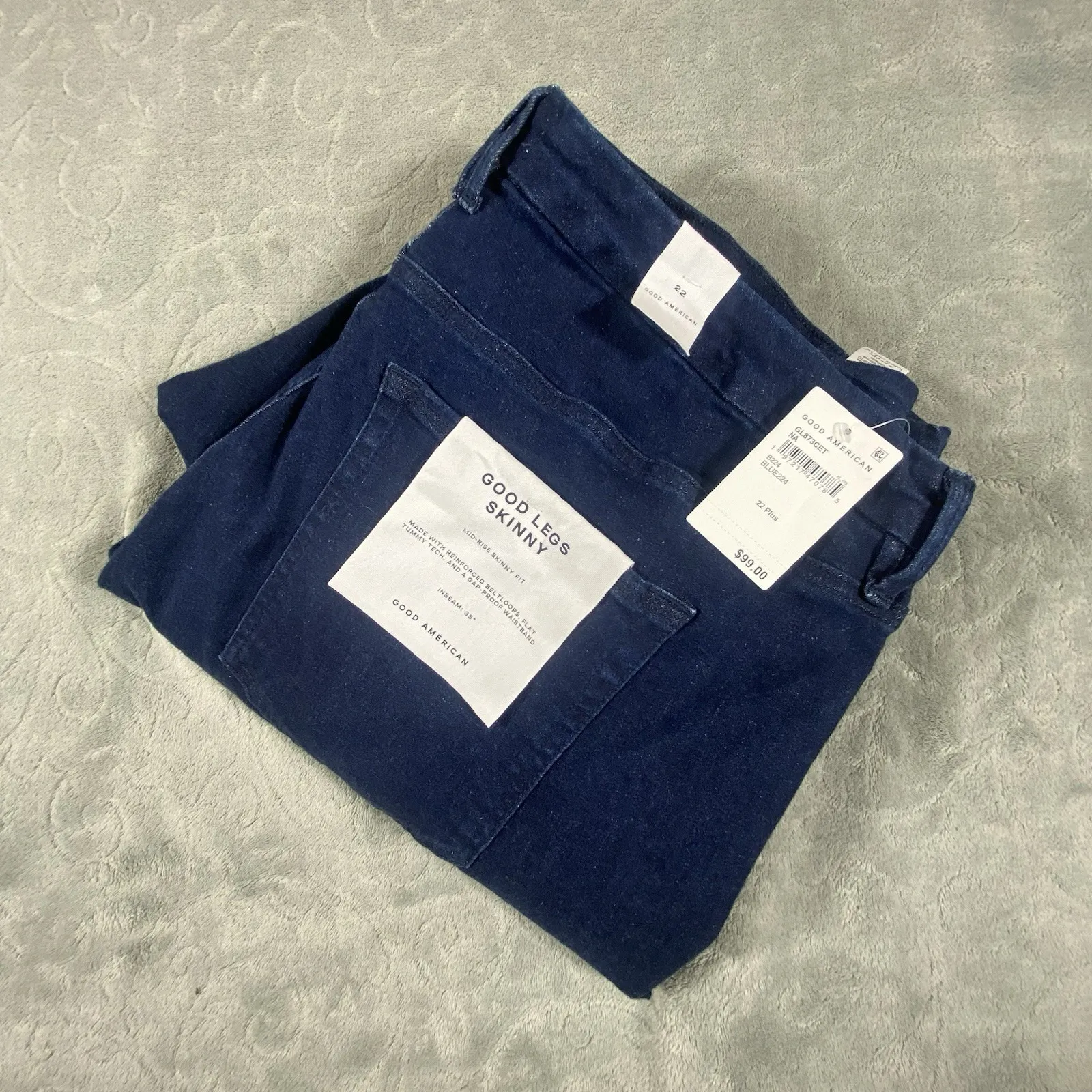 Good American Good Legs‎ Skinny Jeans 22 Plus Dark Blue Mid Rise Slimming New - Image 3