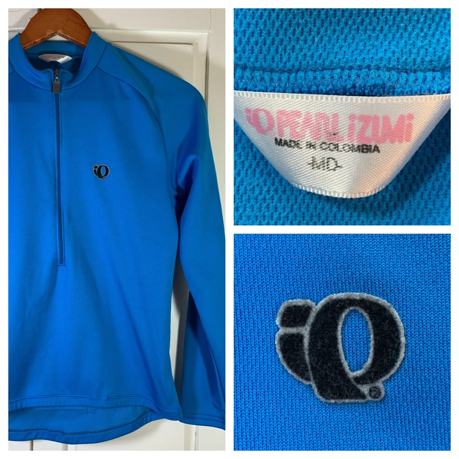 Pearl Izumi Womens Cycling Jersey Long Sleeve‎ Blue 1/4 Zip Pockets MD - Image 16