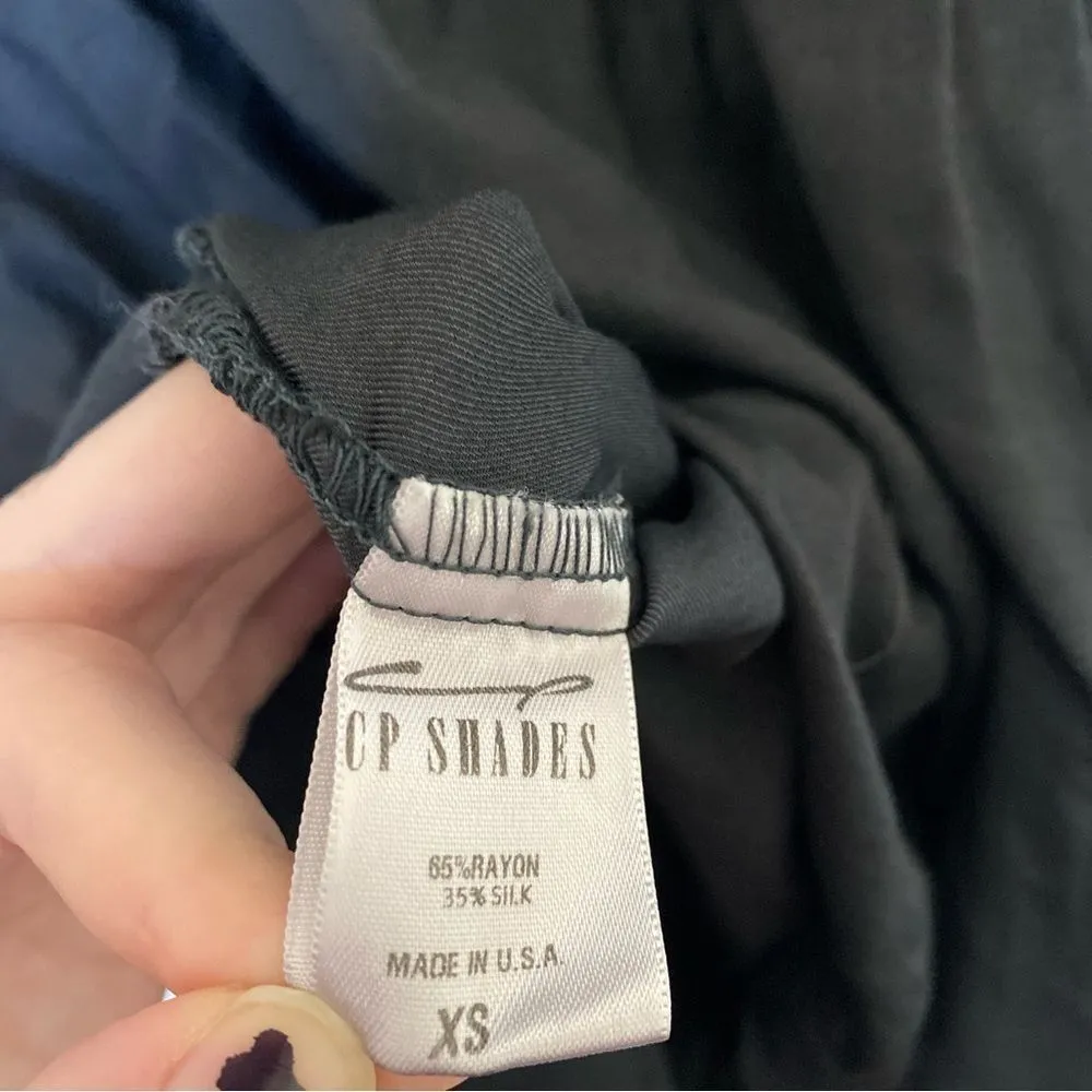 CP SHADES Gray Pintucked Pleated Roll Tab Sleeves Tunic Dress Size XS - Image 5