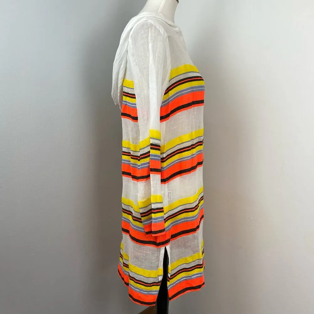 NEW LemLem Handmade Striped Hooded Lightweight Dress Swim Coverup Small - Image 3