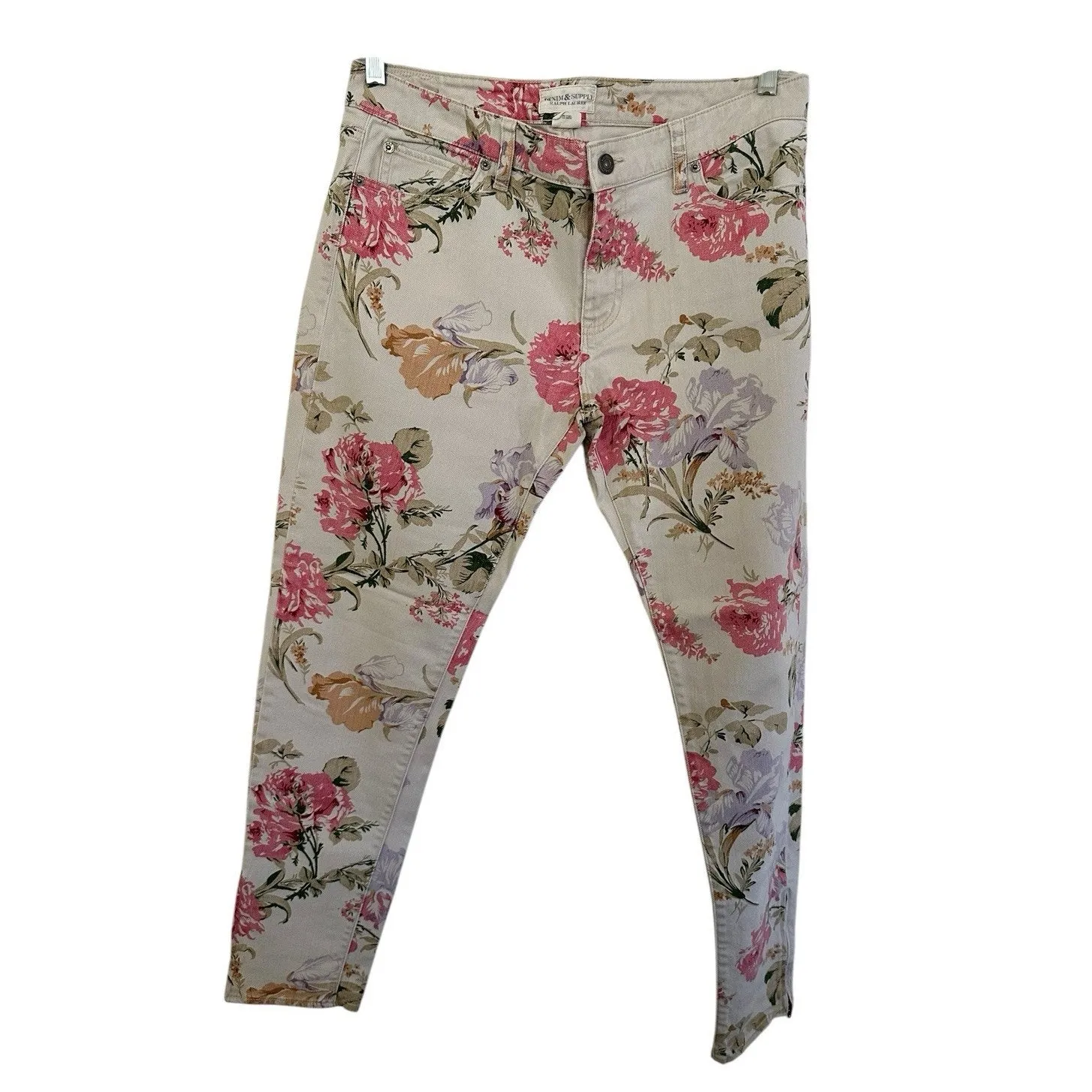 Denim & Supply Ralph Lauren Floral Print Skinny Jeans Ankle Zip Size 31 - Image 4
