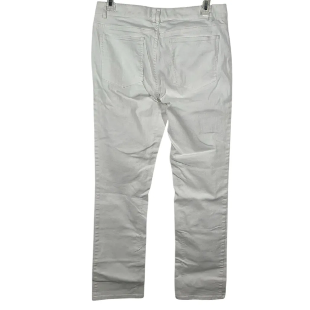 Doncaster White Straight-Leg Designer Jeans Size 8 Luxury Cotton Blend - Image 7