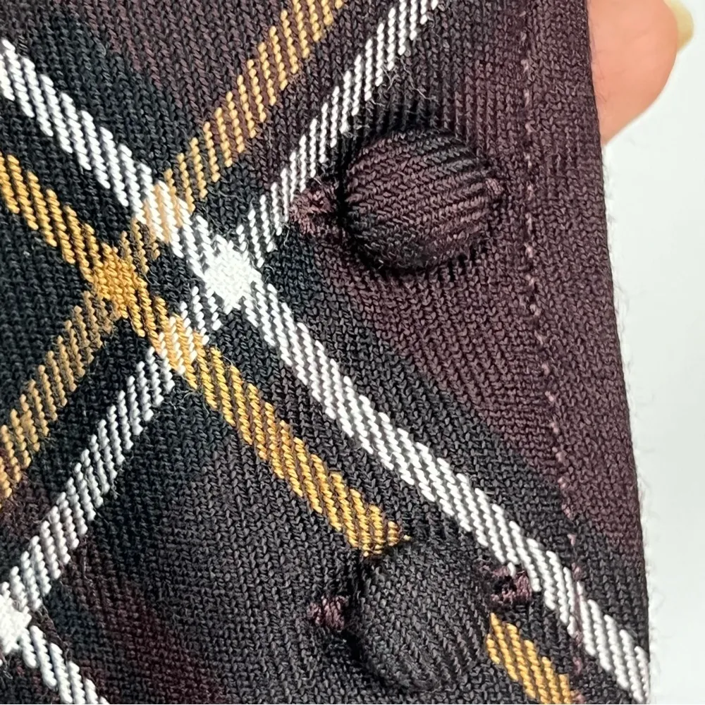 NWT Sanctuary Brown White Plaid Long Sleeve Shirt mini Dress Size 8 faux wrap - Image 7