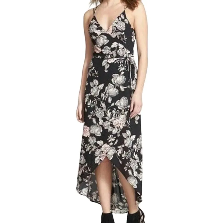 ASTR The‎ Label Faux Wrap Floral Print Tie Waist Midi Dress XS - Image 8