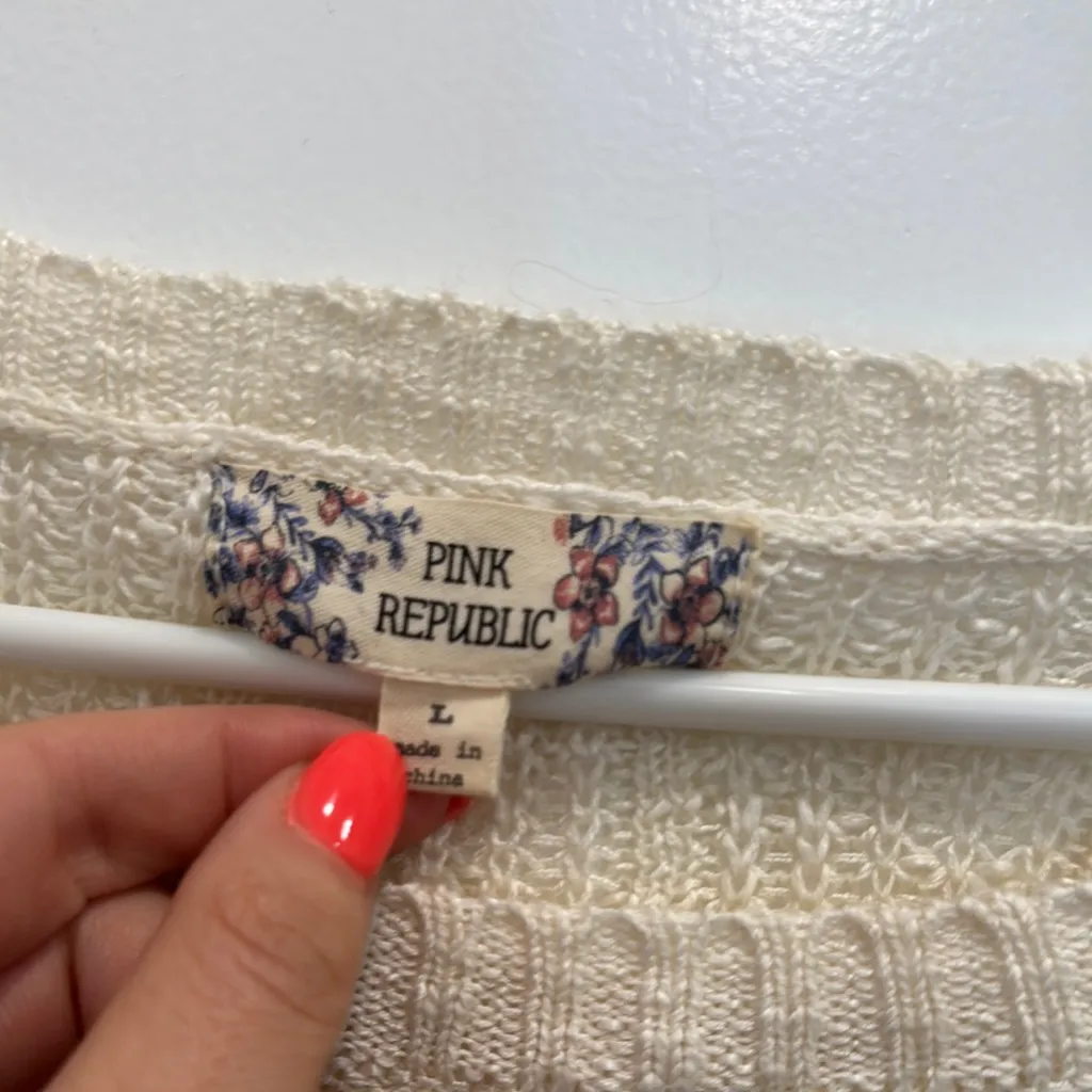 Pink Republic Cream Knit Sweater - Image 2