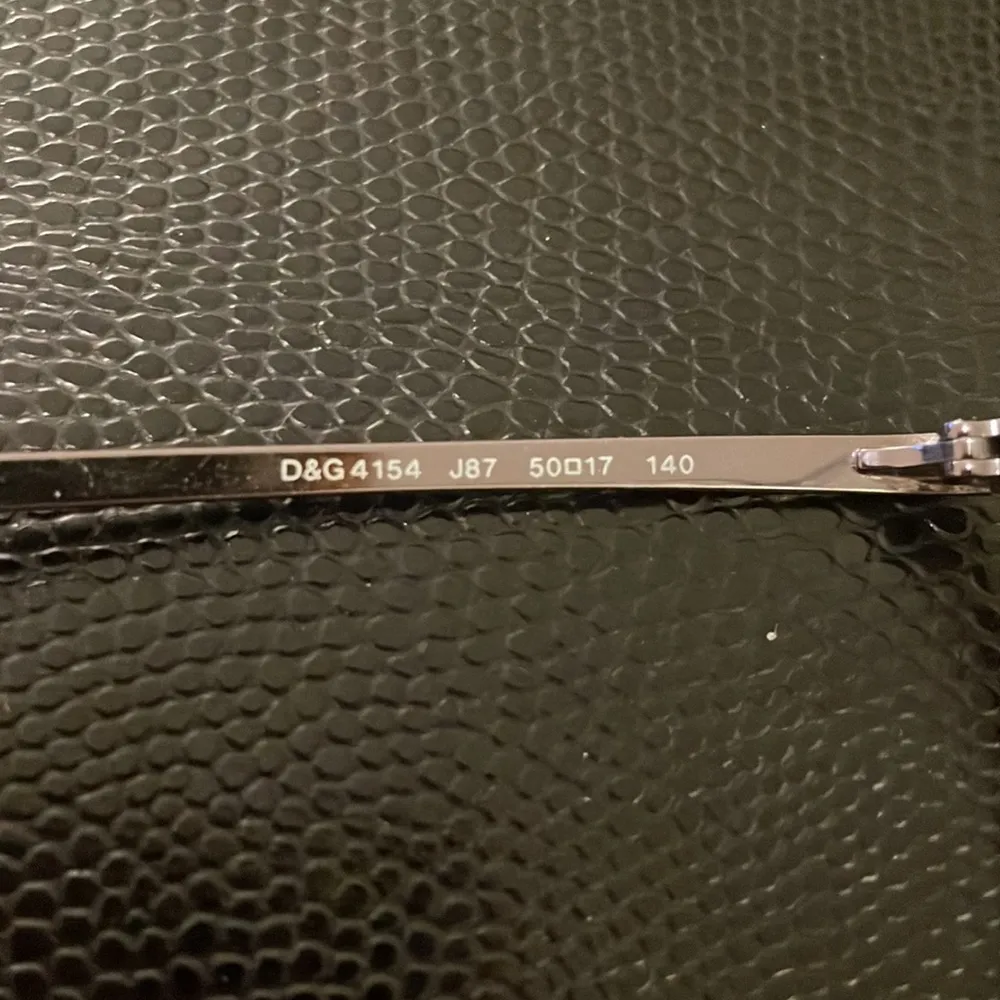 Dolce & Gabbana Wire Rim Eyeglasses Silver Rectangle White Zipper Case - Image 12