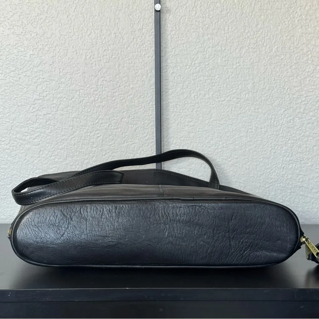 Frye Vintage Benchcrafted Black Leather Tote Shoulder Laptop Bag - Image 7