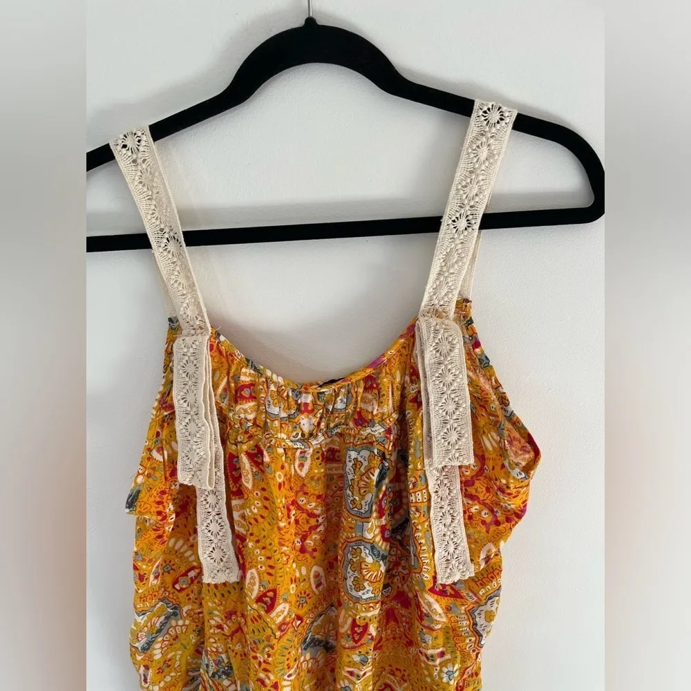 Rachel Zoe Yellow Orange Paisley Sleeveless Blouse Size XS New with out tags - Image 6