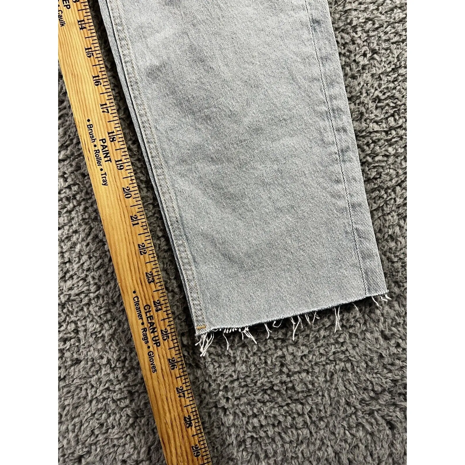 Zara Jeans Women 6 High Rise Straight Leg Distressed Light Wash Denim‎ Pants - Image 6