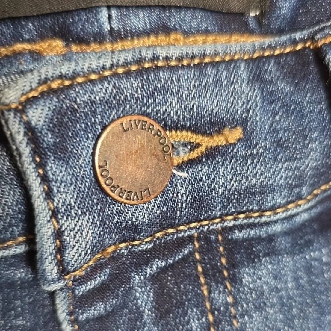Liverpool Los Angeles Jeans Marley Girlfriend Cuffed Denim Blue Mesa Size 2/26 - Image 5