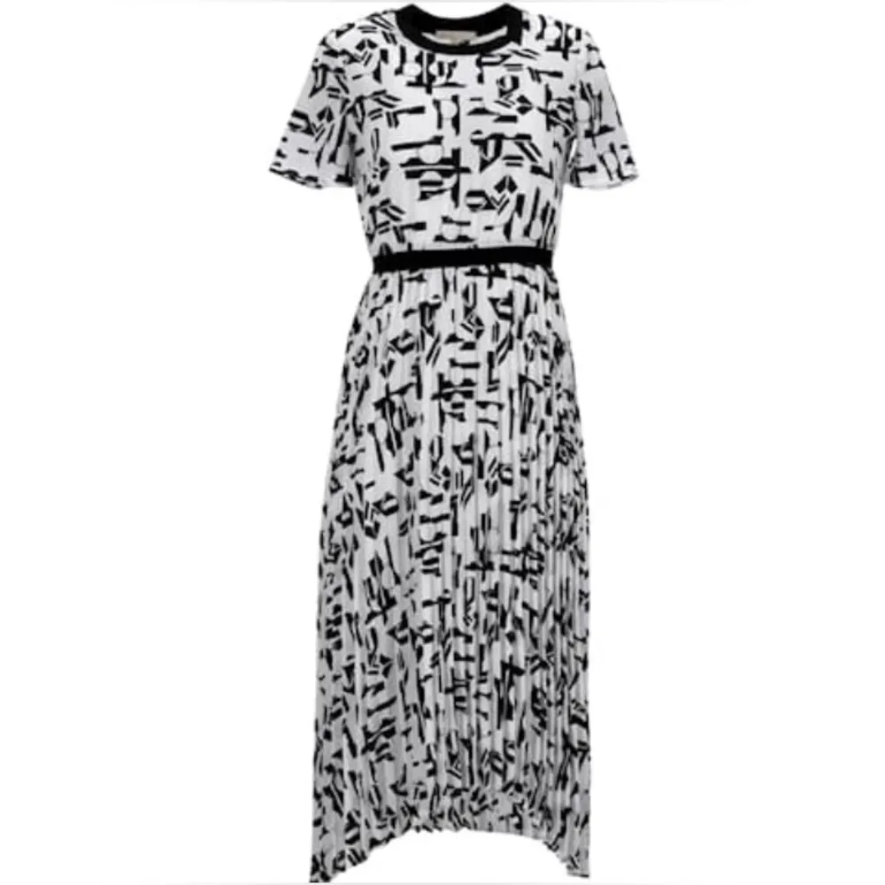 MAJE Rosyla graphic pleated midi dress - Image 3