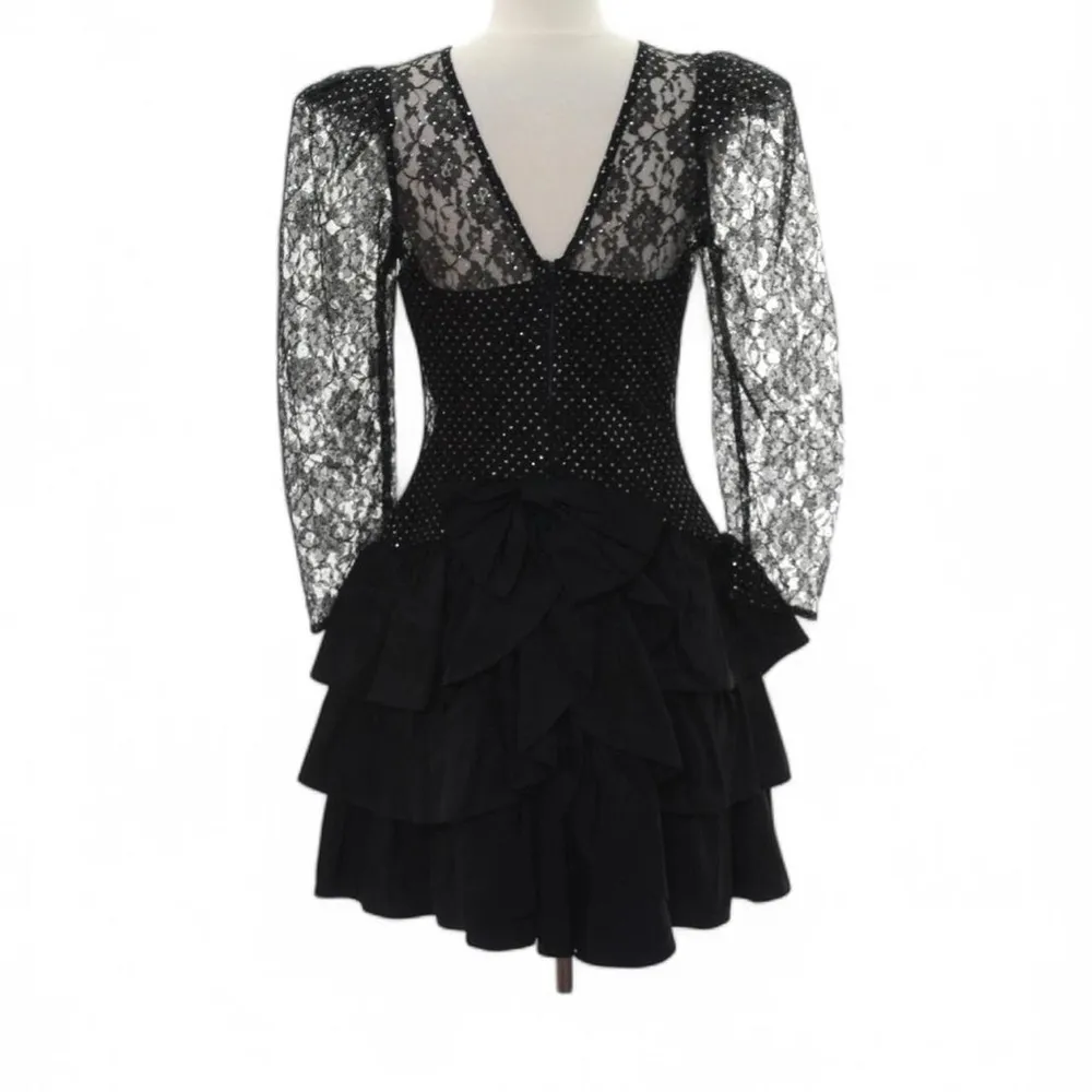 ✨ Totally 80s Glam: Rampage Vintage Cocktail Dress with Lace & Glitter - Image 2