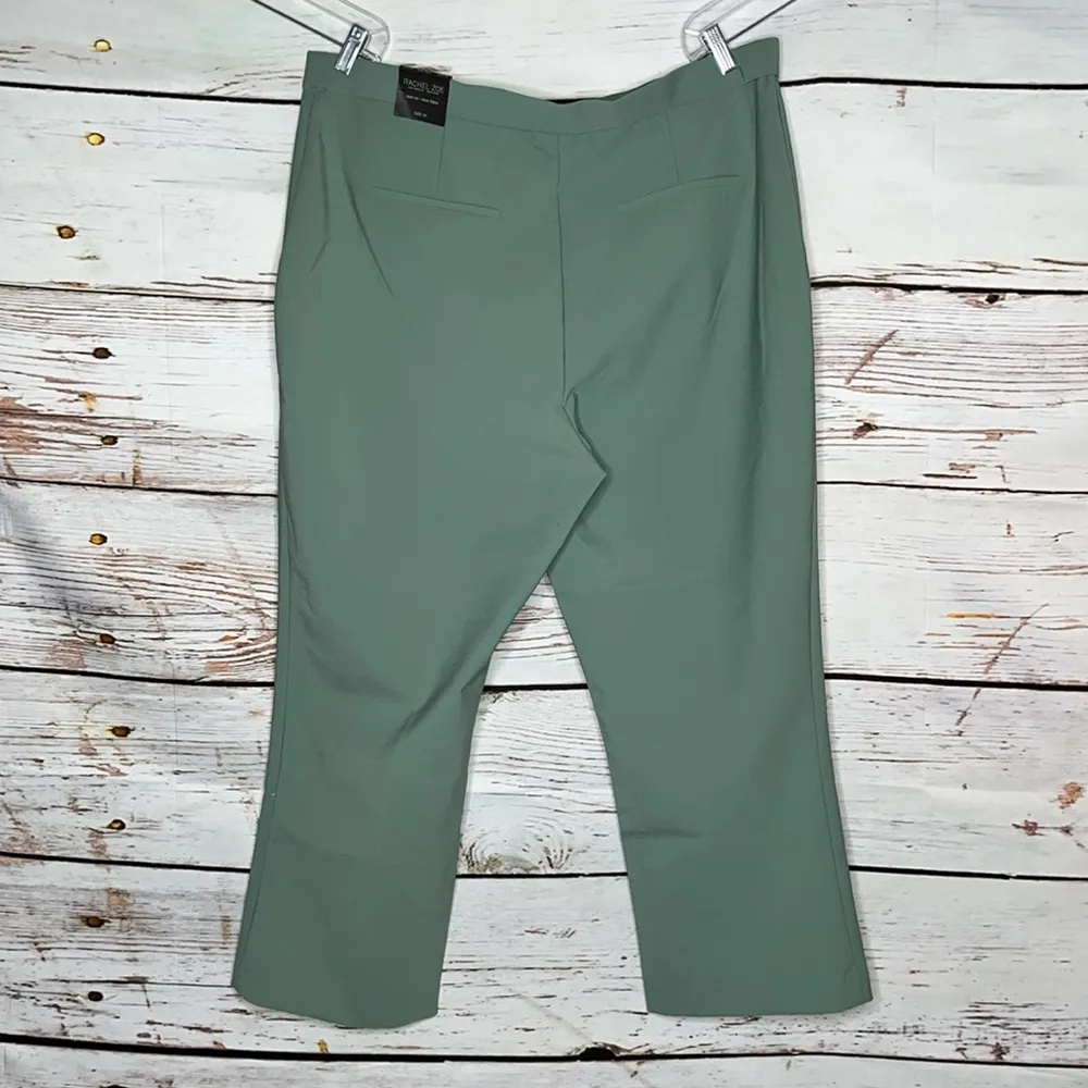 Rachel Zoe NWT Size 2X Green Pull On Kick Flare Trouser Pants - Image 2
