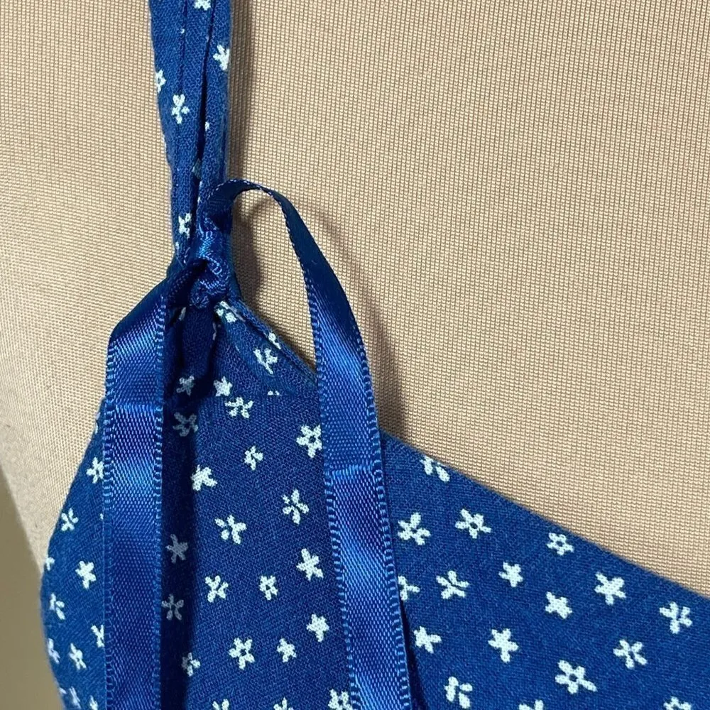 Kendall & Kylie Cropped Tank Top Blue White Floral Zip Side Size M Medium - Image 7