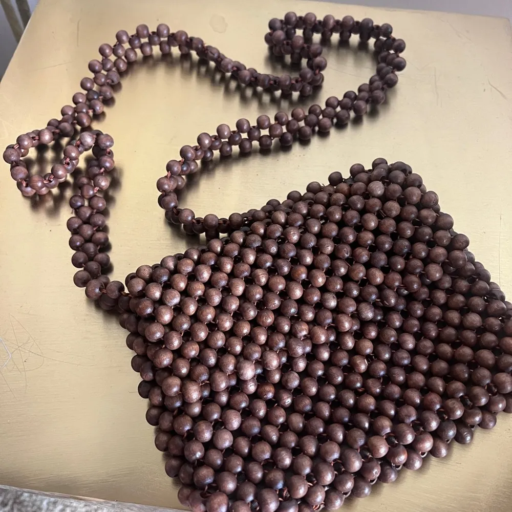 Boho Brown Beaded bag - Image 2