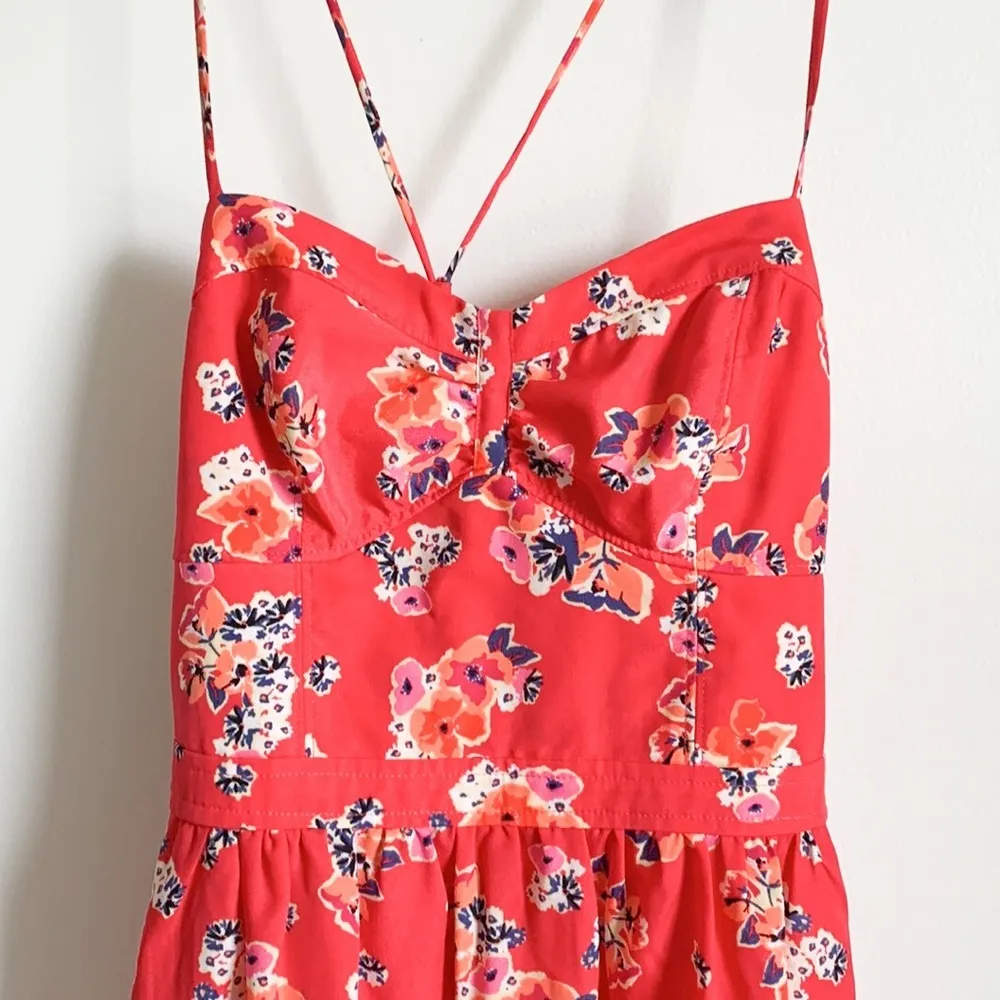 American Eagle Red Floral Mini Dress Y2K - Image 3