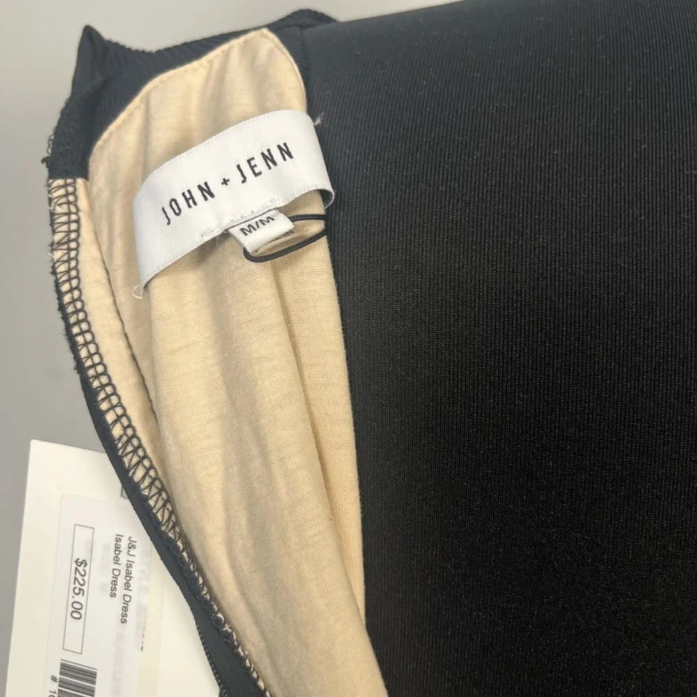 New John & Jenn Dress Midi medium Bodycon Stretch Open Weave Black Isabel Dress - Image 5