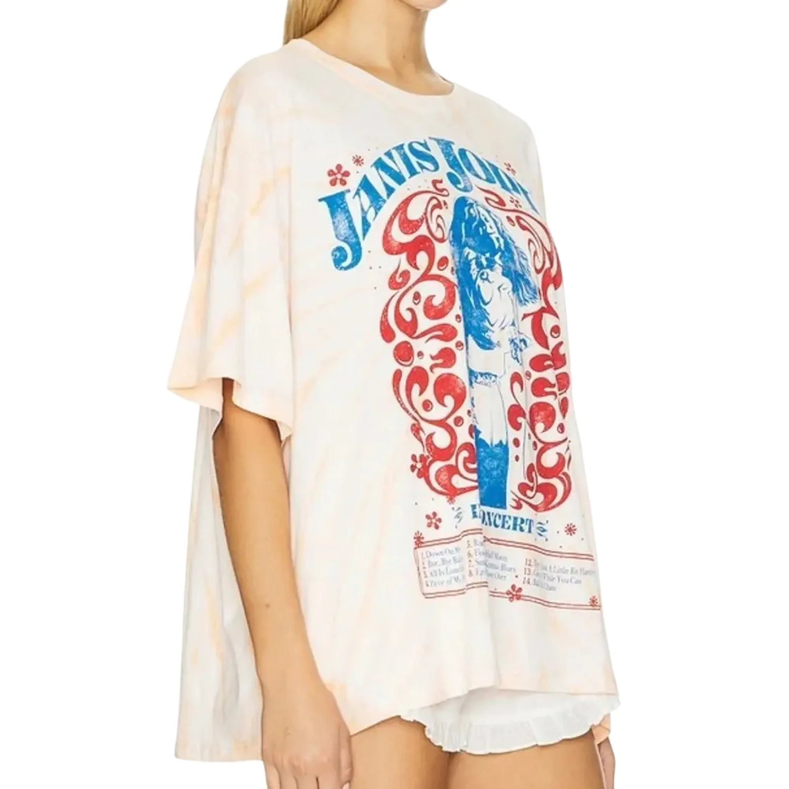 DAYDREAMER Janis Joplin in Concert One Size Tee w/ Sun Burst Tie Dye New w/o Tag - Image 5