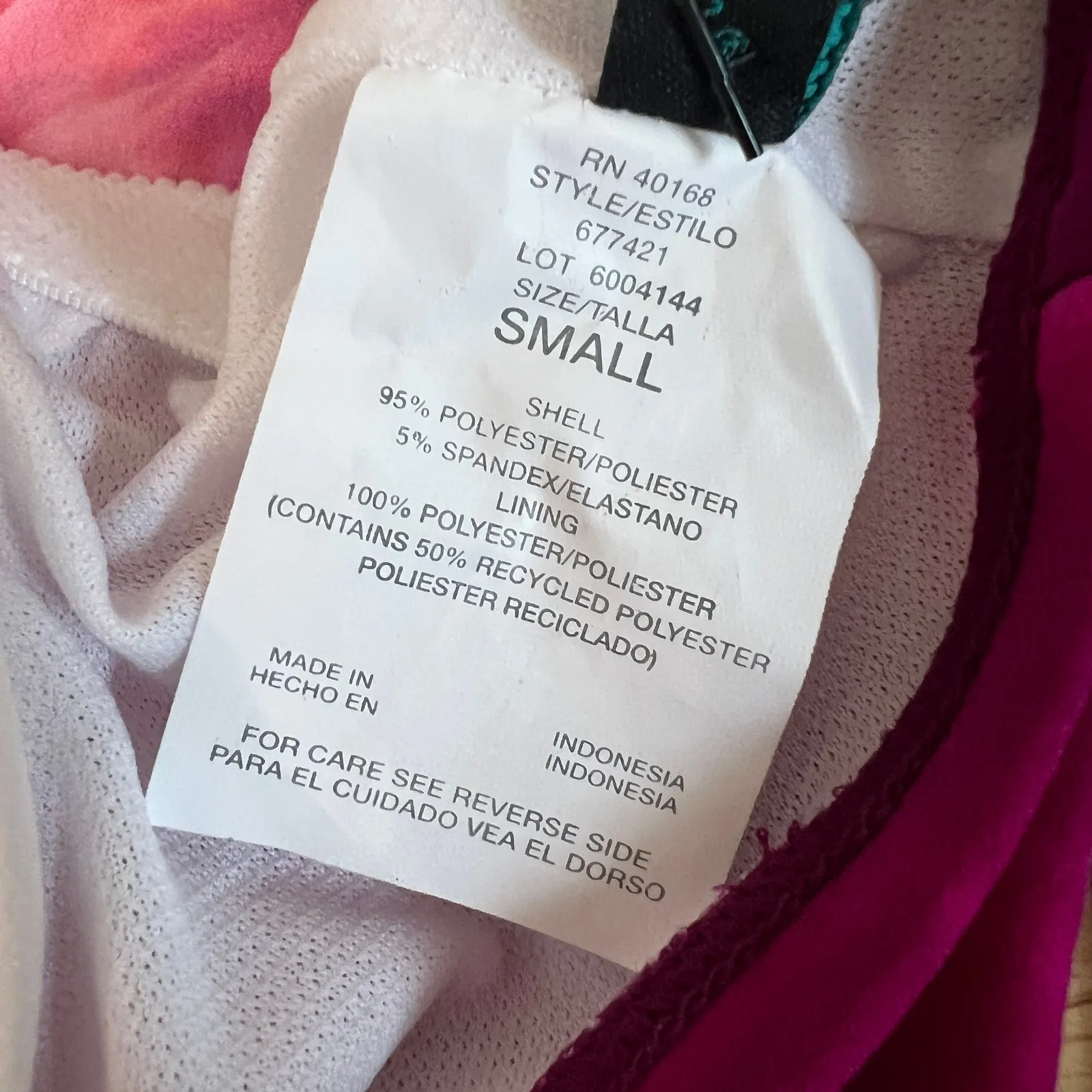 Aqua Green Women's Pink Tie-Dye Halter Style Tankini Top - Size Small - NWT - Image 2