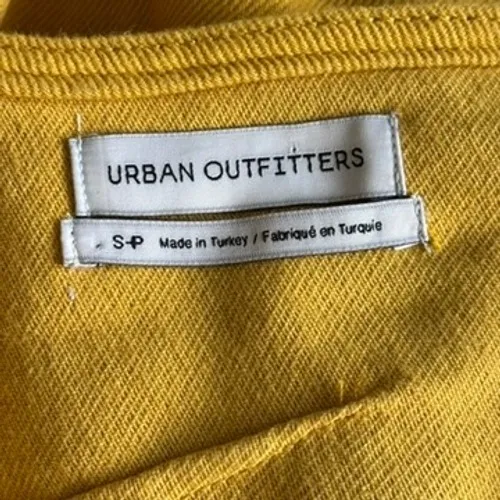 Urban Outfitters 100% Cotton Denim Jumpsuit Sz S Yellow Boho Hipster Folk Goblin - Image 9