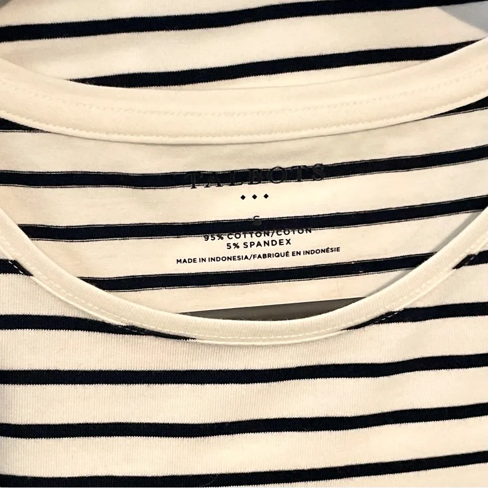 Talbot’s Summer in Italy Almalfi Coast Striped Lemon Graphic Tee Sz Small NWT - Image 5